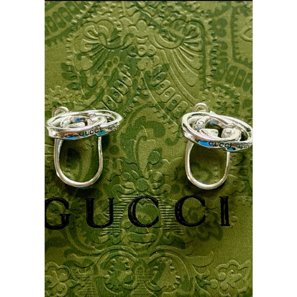 Gucci Silver Drop Earrings with Interlocking G - Picture 4 of 5
